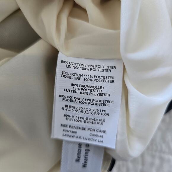 J Crew Striped Pencil Midi Skirt Size 2 Cream Black Cotton Minimalist Career - Picture 4 of 6